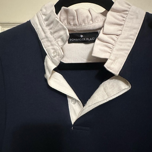 ♦️ Tuckernuck Pomander Place Navy Charlotte Terry Dress Size Small - Picture 11 of 11